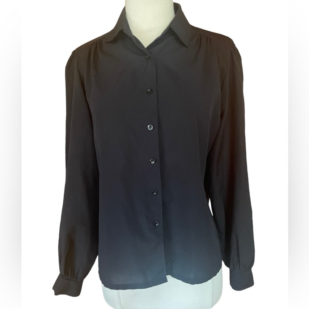 Vintage Judy Bond Petites Cotton Blend‎ Button Down Shirt
